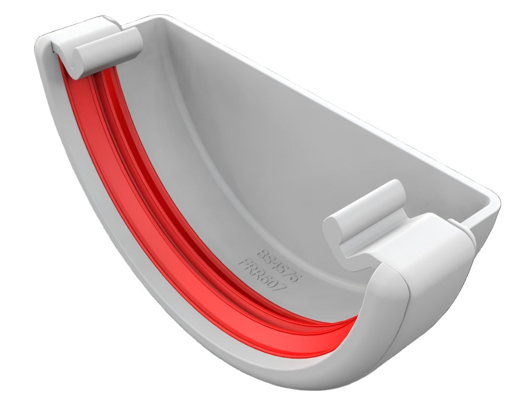 White half round stopend