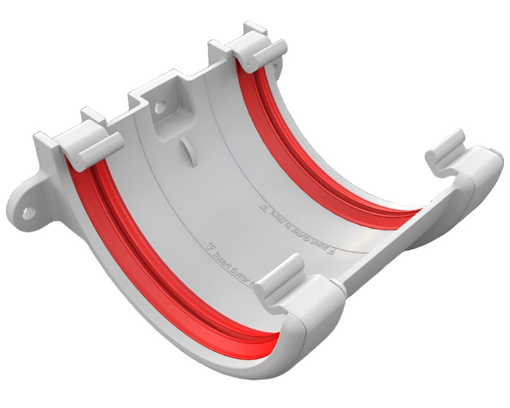 Freeflow Half Round Gutter Union White