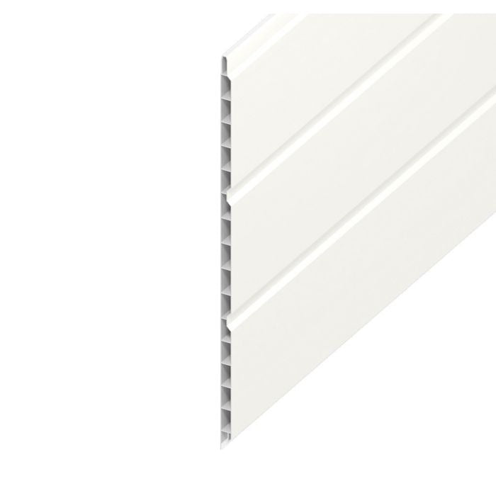 White Hollow Soffit Board - Length 5m x Width 300mm