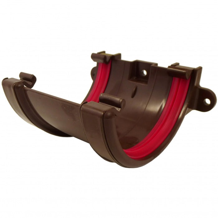 Freeflow Brown Half Round Gutter Union