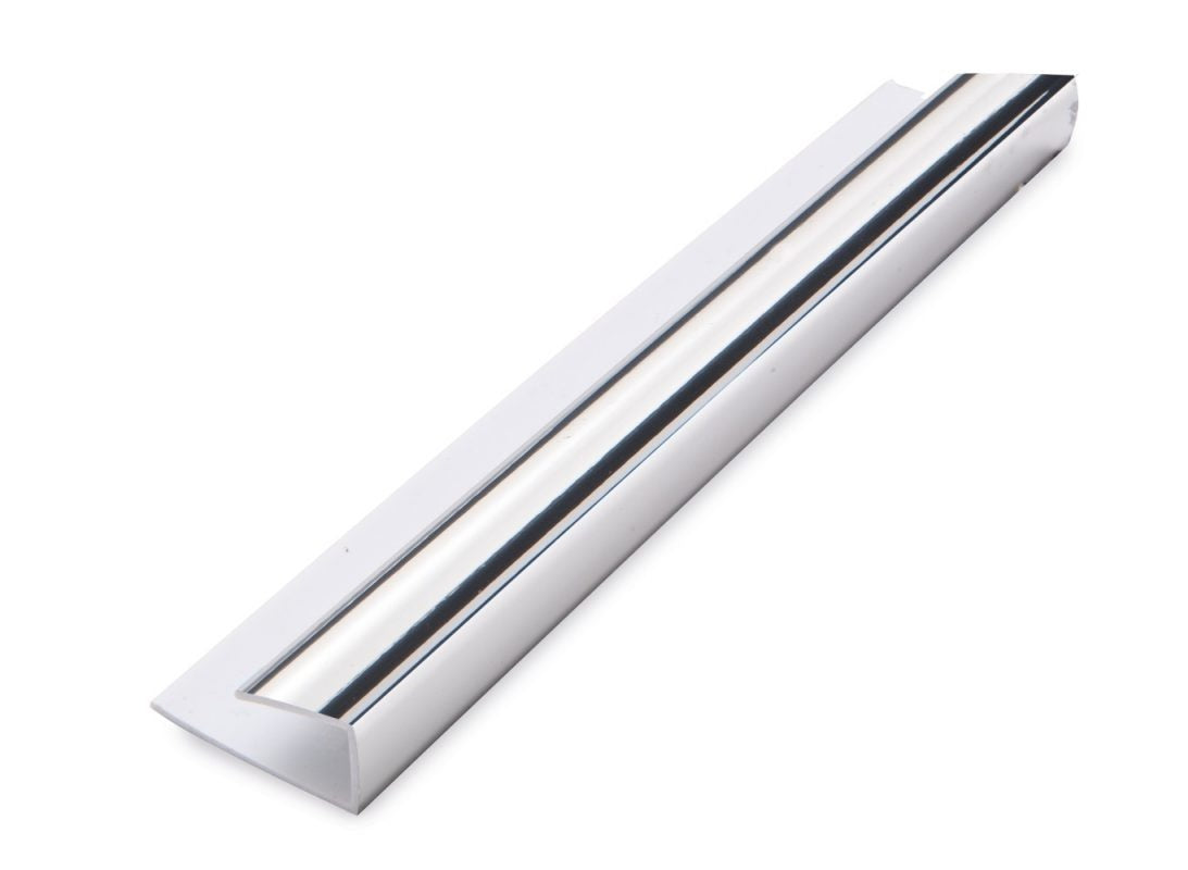Chrome 10mm Wall Panel End Caps - 2.4m