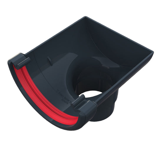 Anthracite Grey Half Round Stop End Outlet