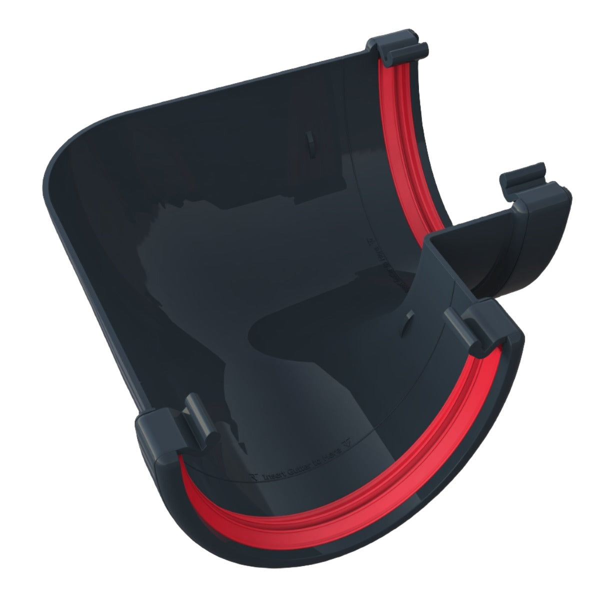 Freeflow Anthracite Grey Half Round Gutter Angle 90 Degrees