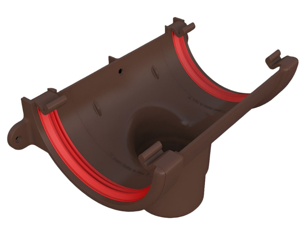 Brown half round running outlet 