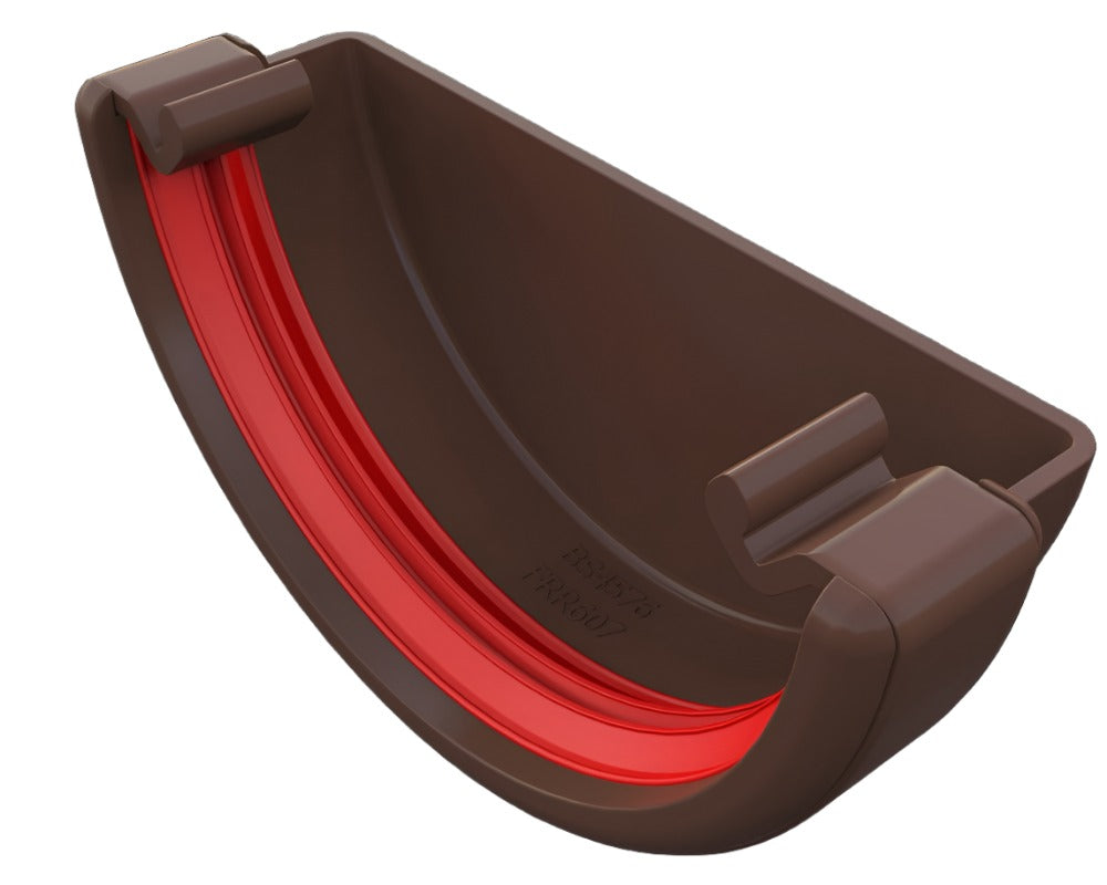 Half Round Stop End Brown