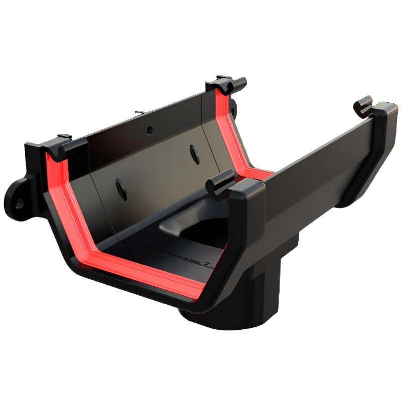 Freeflow Square Running Outlet Black