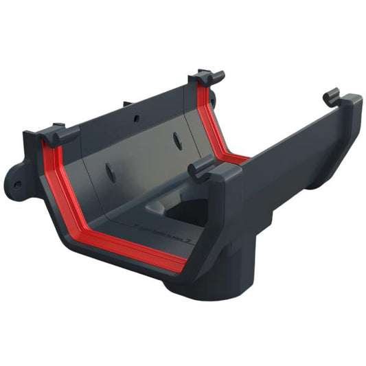 Freeflow anthracite grey square gutter running outlet 