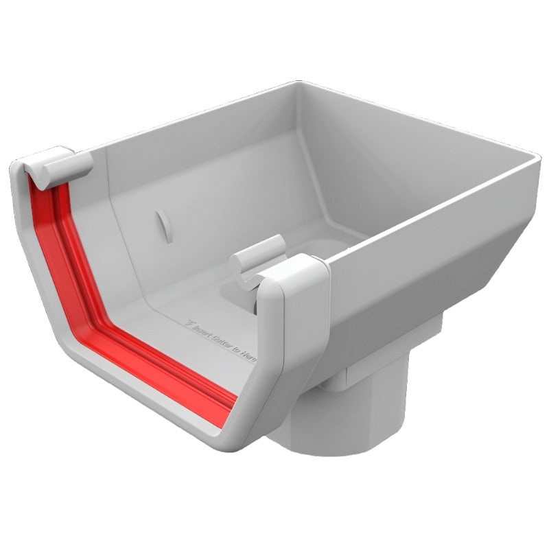 White square stop end outlet