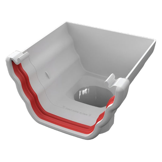 Freeflow white ogee stop end outlet 