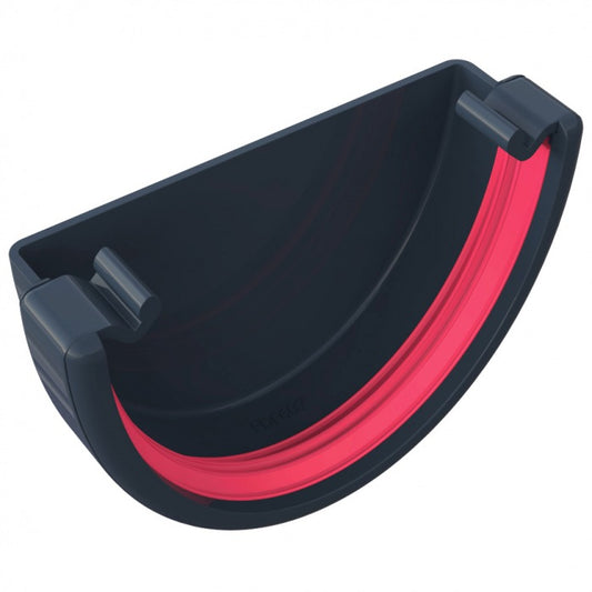 Freeflow Anthracite Grey Half Round Guttering External Stop End